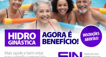 NOVIDADE | Sindicato abre inscrições para aulas de hidroginástica no Clube Social. Saiba como participar. Vagas limitadas!