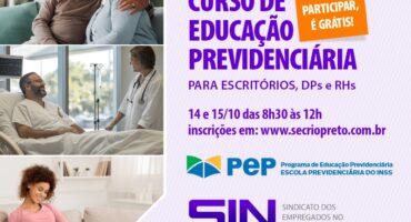 CURSO GRÁTIS | SINcomerciários Rio Preto promove Curso de Educação Previdenciária ministrado pelo INSS