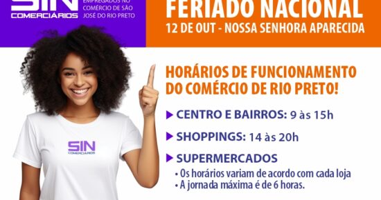 ⚠️⏳ ATENÇÃO, COMERCIÁRIOS! Horários do comércio no feriado.